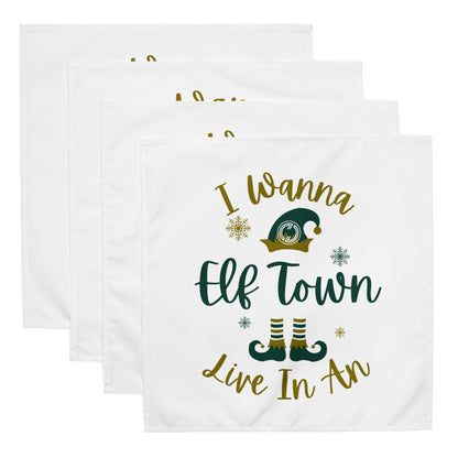 "Elf Town" Cloth Napkin Set of 4
