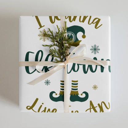 "Elf Town" Wrapping Paper Sheets